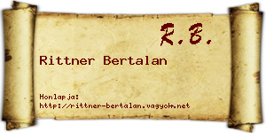 Rittner Bertalan névjegykártya